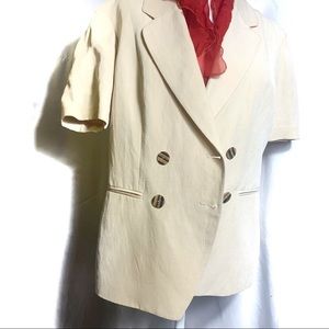 Dana Buchman silk and linen cream Blazer 12